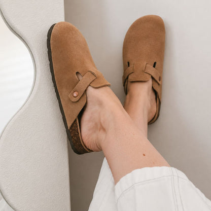 AXIS Avani – Ultra-bequeme Veloursleder-Clogs  – Unisex