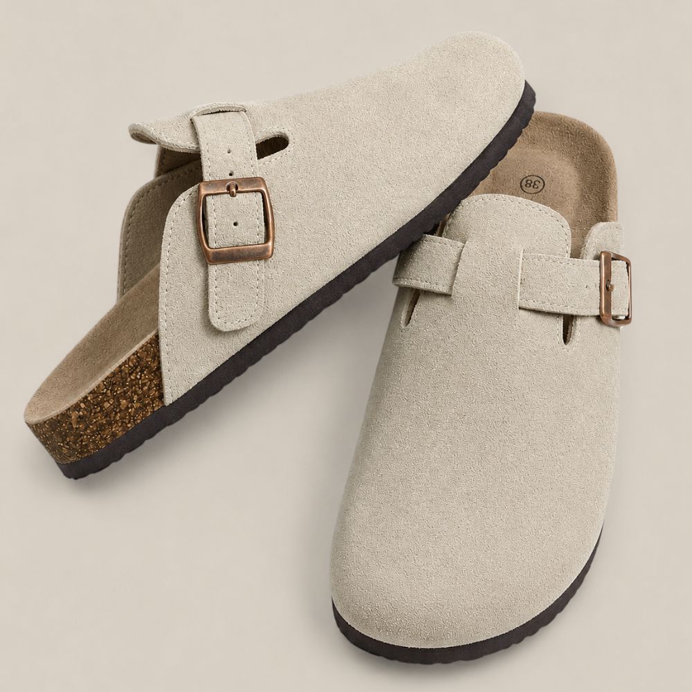 AXIS Avani – Ultra-bequeme Veloursleder-Clogs  – Unisex
